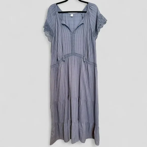white christmas dresses Navy Dress - Crochet Short Sleeve Maxi Dress